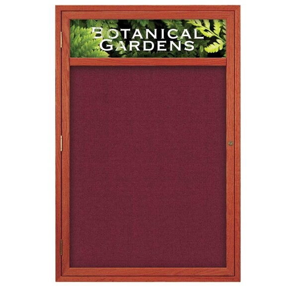 Sliding Glass Door Radius Letterboard, 96"x48", Black/White Vinyl